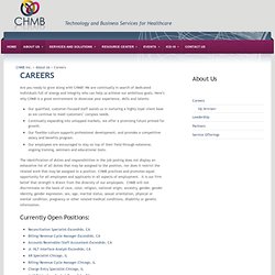 Careers « « CHMB Solutions CHMB Solutions