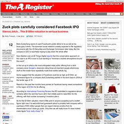 Zuck plots carefully considered Facebook IPO
