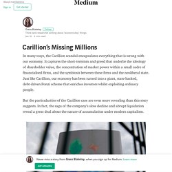 Carillion’s Missing Millions – Grace Blakeley