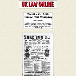 Carlill v Carbolic Smokeball Co., UK Law Online