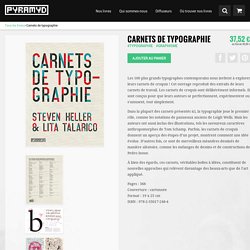 Carnets de typographie, livre typographie