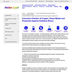 Carnosine Chelates Copper and Heavy Metals