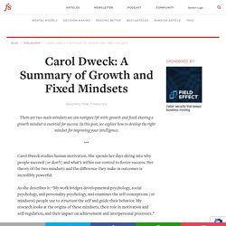 Carol Dweck: A Summary of The Two Mindsets