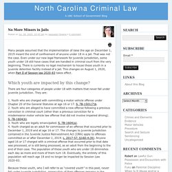 No More Minors in Jails – North Carolina Criminal LawNorth Carolina Criminal Law