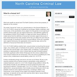 What Is a Sexual Act? – North Carolina Criminal LawNorth Carolina Criminal Law