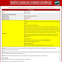 North Carolina Science Olympiad