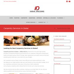 Carpenter services Dubai