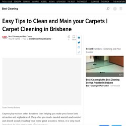 Easy Tips to Clean and Main your Carpets
