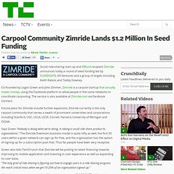 Carpool Community Zimride Lands $1.2 Million In Seed Funding