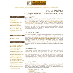 Michel CARRARE - Codages ANSI et UTF-8 des caractères