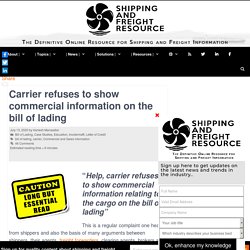 Carrier refuses to show commercial information on the bill of lading