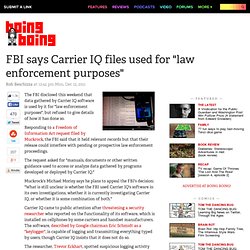 FBI says Carrier IQ files used for "law enforcement purposes"