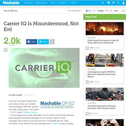 Carrier IQ Is Not Evil