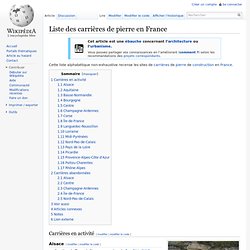 Liste des carrières de pierre en France