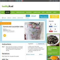 Carrot and cucumber raita — Healthy Food Guide — Recipes
