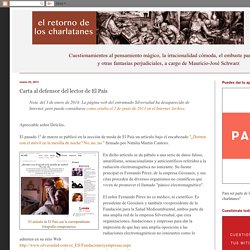 Carta al defensor del lector de El País