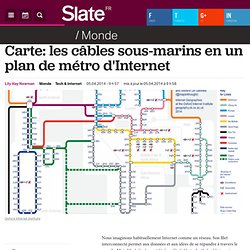 Carte: les câbles sous-marins en un plan de métro d'Internet
