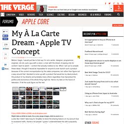 My À La Carte Dream - Apple TV Concept