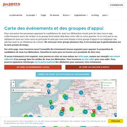 Carte des événements et des groupes d'appui - JLM 2017