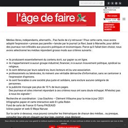 Carte de la "presse pas pareille" - Le site du journal L'age de faire