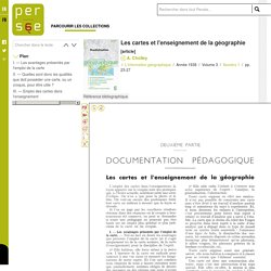 Les cartes et l'enseignement de la géographie