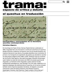 Cartografías y encrucijadas de la literatura quechua contemporánea – Trama