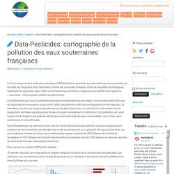 Data-Pesticides: cartographie de la pollution des eaux souterraines françaises