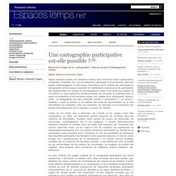 Romain Liagre et Magali Nonjon • Une cartographie participative est-elle possible ?