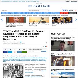 Trayvon Martin Cartoonist: Texas Students Petition To Reinstate Stephanie Eisner At Campus Newspaper