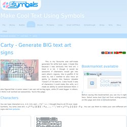 Carty - Generate BIG text art signs