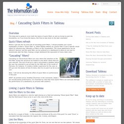 Cascading Quick Filters in Tableau