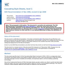Cascading Style Sheets, level 1