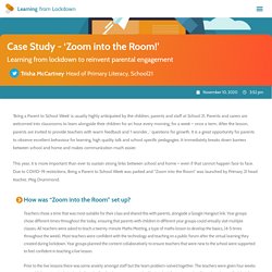 Case Study - ‘Zoom into the Room!’ - Learning from Lockdown