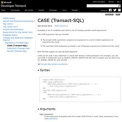 CASE (Transact-SQL)
