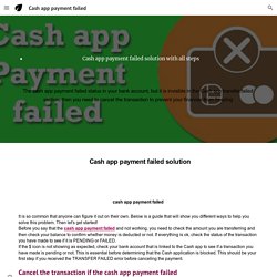 Cash app payment failed