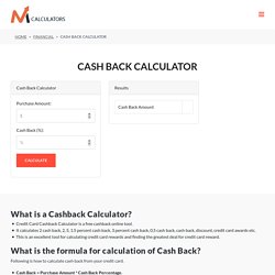 Cash Back Calculator