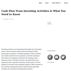 Cash Flow From Investing Activities & What You Need to Know