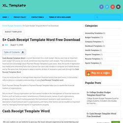 5+ Cash Receipt Template Word Free Download - XL Template