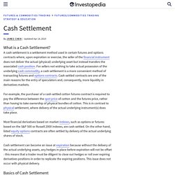 Cash Settlement Definition