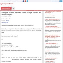 Cashgate Scandal Malawi - cashgate scandal malawi name change request not responded yet?, Review 860515