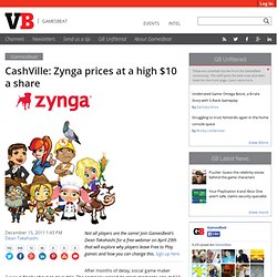 CashVille: Zynga prices at a high $10 a share