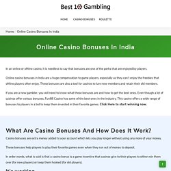 Best Casino Bonuses in India - Free spin offers & promotions