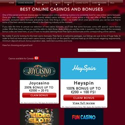 Best Online Casinos and Online Casino Bonuses