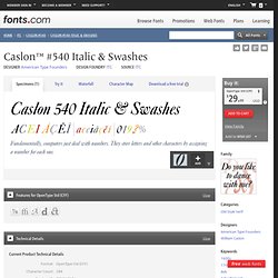 Caslon #540 Italic & Swashes - desktop font