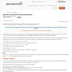 Getting Started Using the Cassandra CLI