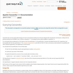 DataStax Cassandra 1.1 Documentation