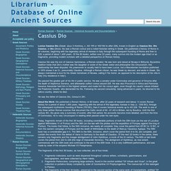 Cassius Dio - Librarium - Database of Online Ancient Sources