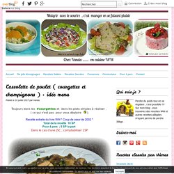 Cassolette de poulet ( courgettes et champignons ) + idée menu