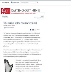 The origin of the "nabla" symbol - Casting Out Nines