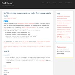 ScaTDD: Casting an eye over three major Test frameworks in Scala